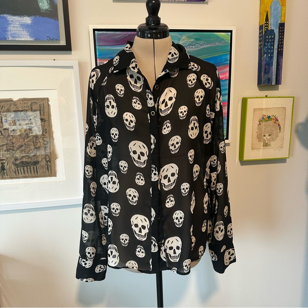 MARISOL | Skull Sheer Blouse (Size L)
